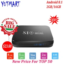 S10 Мини Android 8,1 Смарт ТВ BOX Amlogic S905W 2 Гб DDR3 16 GB EMMC ROM Декодер каналов кабельного телевидения 4 K 3D H.265 Wifi медиаплеер приемник андроид тв приставка