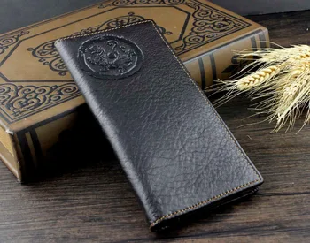 

Gragon Logo Mens High Quality Soft Leather Card Money Long Wallet