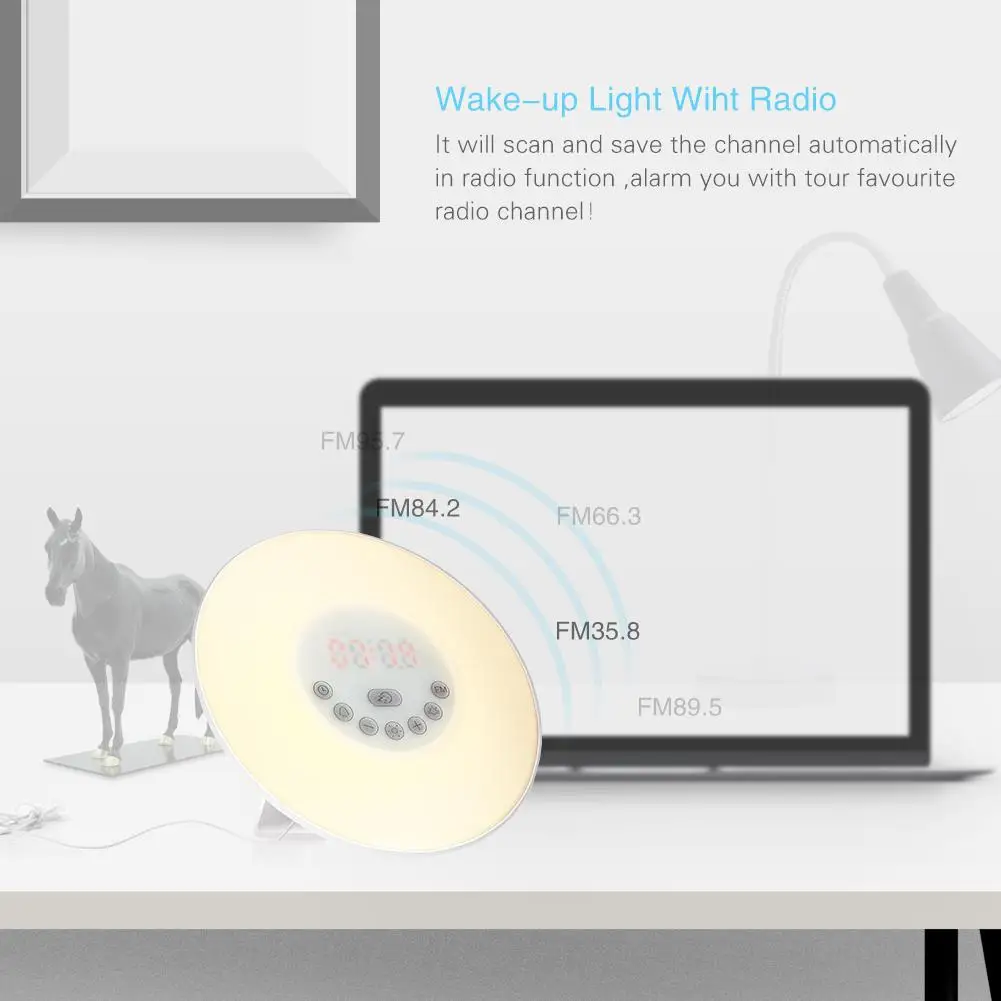 SOLLED Wake Up Light Sunrise Simulation будильник Ночной свет прикроватная лампа с 7 видов цветов