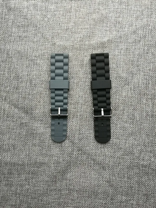 

New 24mm black gray two colors Silicone Strap Sport Waterproof Strap Men's Watch Wristband Strap Watch Watch Accessories