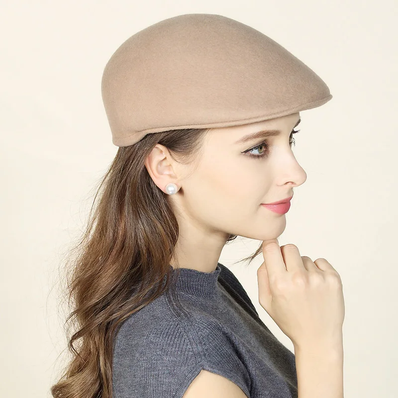 New Ladies Wool Hat Female Fashion Beret Peaked Cap Adult Sweet All