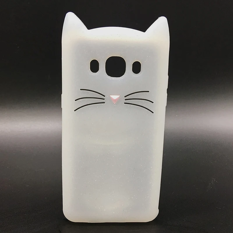 New Japan Cute 3D Glitter Beard cat soft silicon phone case For samsung galaxy j510 j3 j7 j5 2016 j710 Cartoon Coque back cover (5)