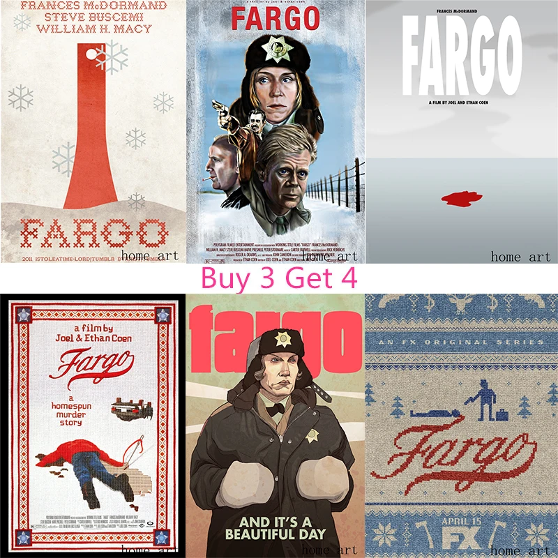 Us 28 Fargo Movie Poster Chiara Immagine Autoadesivi Della Parete Della Decorazione Della Casa Di Buona Qualità Stampe Bianco Rivestito Di Carta
