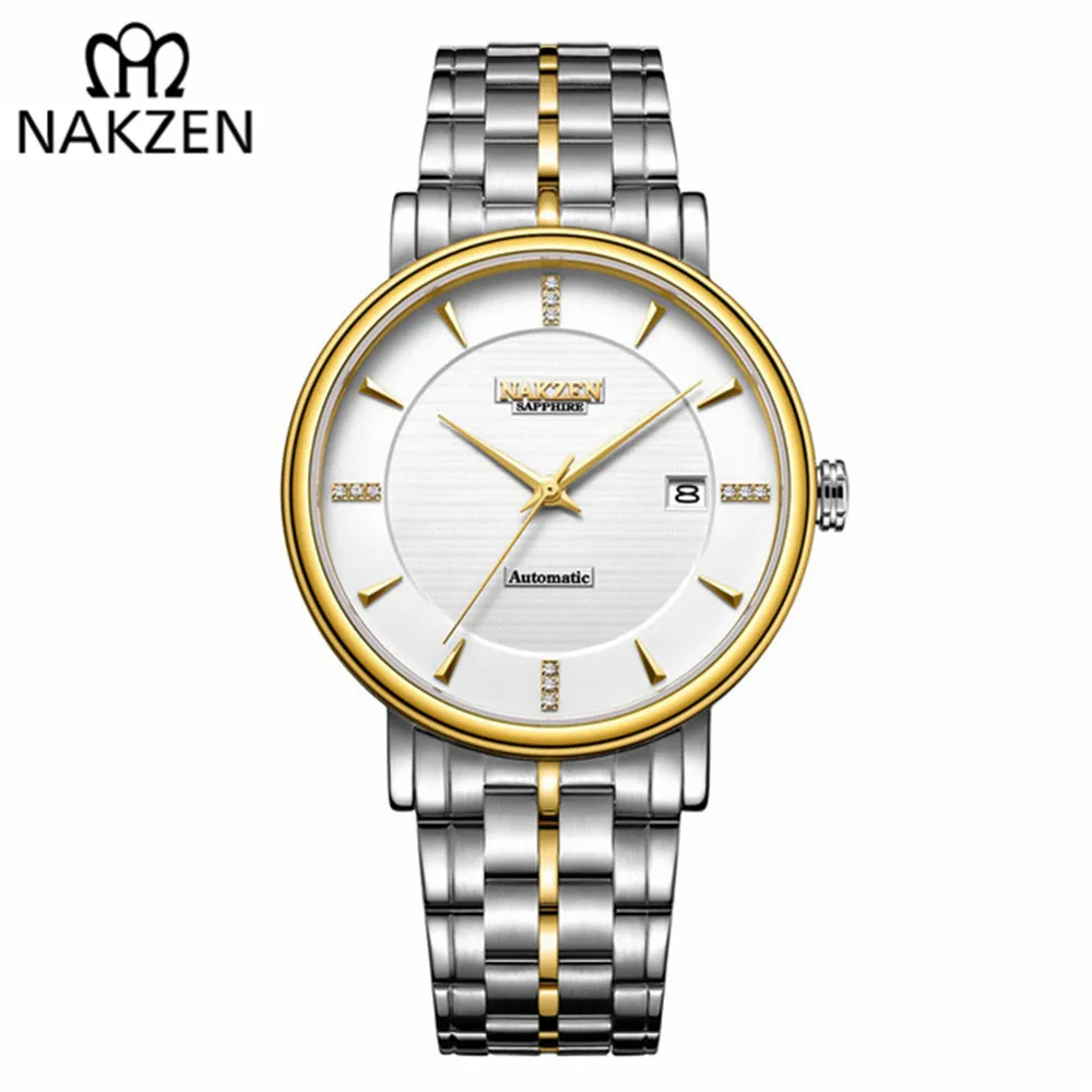 

NAKZEN Men Business Wristwatch Brand Luxury Diamond Automatic Mechanical Watches Relogio Masculino Japanese movement Miyota 9015