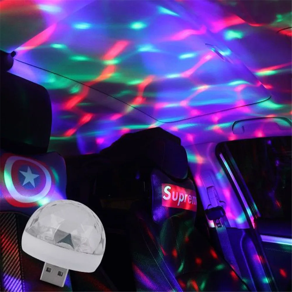 

Phone Led Usb Car Ambient Light 5v Rgb Atmosphere Romantic 3w Holiday Party Lights Dj Color Changing Sound Actived Crystal Magic