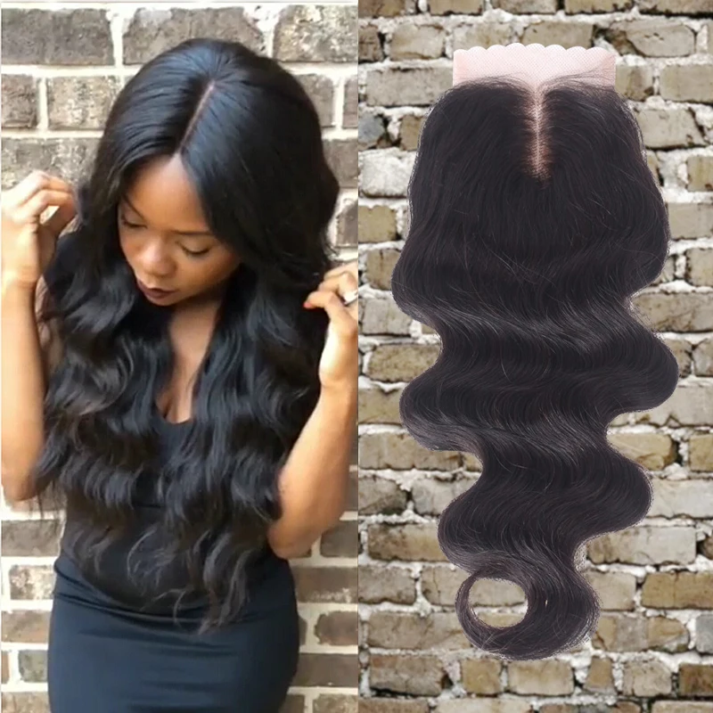 7A Cheap Brazilian Lace Closure Bleached knots Virgin Human Hair