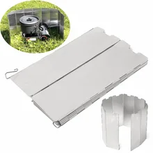 Foldable 10 Plates Camping Picnic Cooking Gas Stove Screen Wind Guard Cookware Portable Windproof Screen