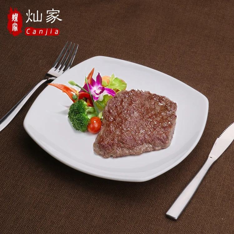 Can home plate ceramic tableware Western European white bone china creative new steak dish square flat | Дом и сад
