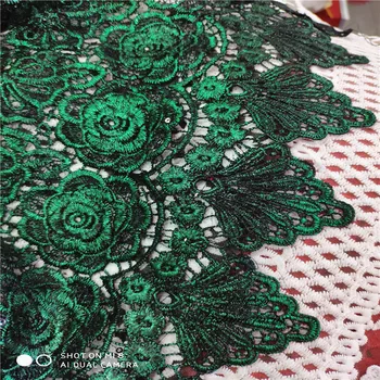 

Free Shipping Emerald Green Water Soluble Three Dimensional African Heavy Lace Fbarics
