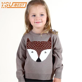 

New Boys Sweaters Baby Girls Autumn/Winter Wear Warm Fox Cartoon Sweaters New Children Knitting Pullovers Outerwear Baby Sweater