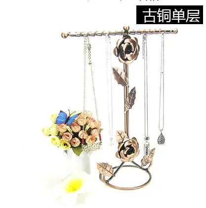 

3style Originality rose Jewelry Display Stand Holder Earring Display Metal Frame Necklace Holder Accessories Storage 1pc C175