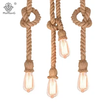 Vintage Rope Pendant Light Loft Creative Personality Industrial Pendant Light Retro American Style Lamp Home Decor Dining Room