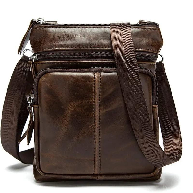 New Casual Leather Men Bag Small Coin Purse Shoulder Bag Vintage Design