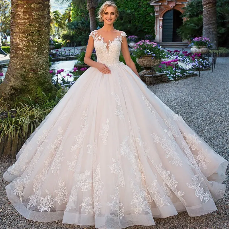 

Sexy Backless Wedding Dress 2019 High Quality Wedding Dresses Embroidery Lace Weding Dress V Neck Vestidos De Festa