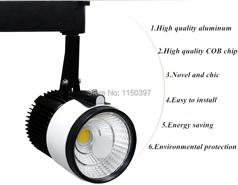 Levou Pista w Cob Light Rail Spotlight Lâmpada Substituir 300 Halogênio Ac85-265v Quente - Frio Natural Branco Dhl Luz 30 10 Halogênio Lâmpada AC85-265V Quente Frio Natural Branco