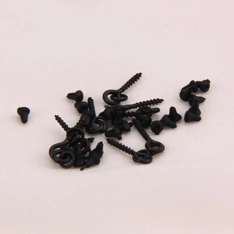 

10xBait Screw With Link Loop +20x Hook Stoper Carp Fishing Terminal Tackle Bait Holder Quick Change Swivels Screw With Rig Ring
