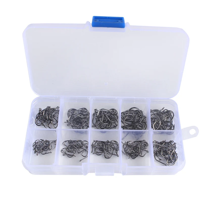 

200-600pcs/lots Fishing Hook Set Mixed #3-#12 Jig Hooks with Hole Fly Fishing Tackle Carbon Steel Fishhooks Drop Shipping B179