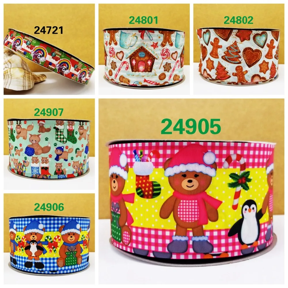 

Free shipping 50 yard cartoon printed grosgrain ribbon 24905
