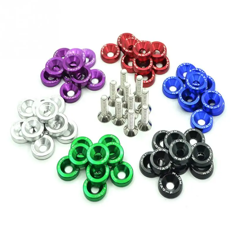 

2018 new 10PCS M6 x 20 Colorful License Plate Bolts Auto Accessories Modification Fender Washer Design Car Accessories