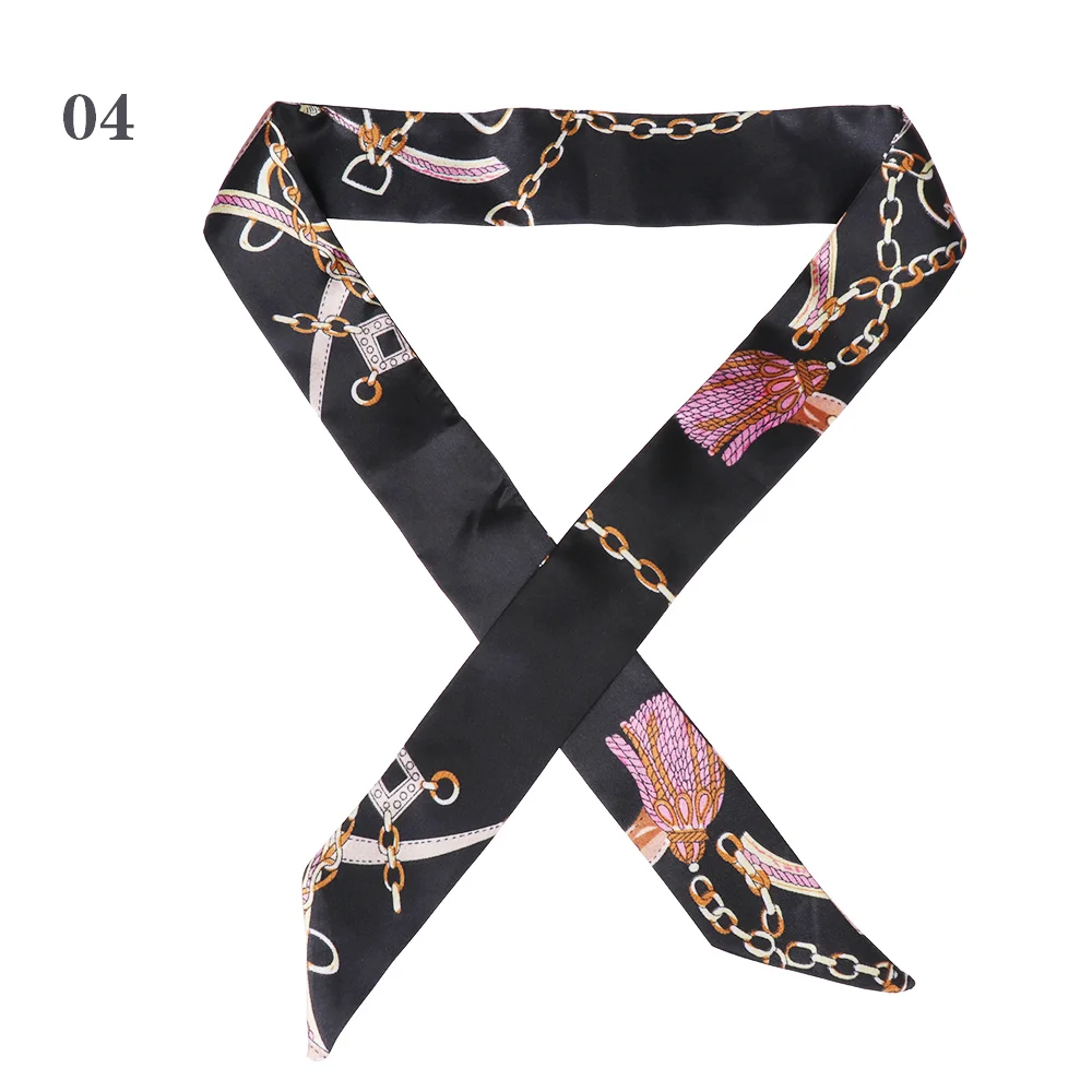 Мини саржевый цветочный шарф ручка галстук сумка ремень сумка Аксессуары повязка галстук-бабочка сумка с украшением аксессуары для женщин - Цвет: 4