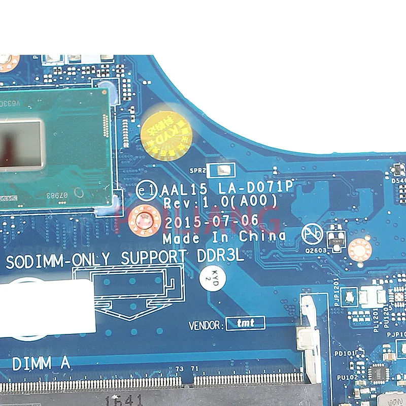 Материнская плата для ноутбука DELL Inspiron 15 5559 материнская ПК SR2EZ I7 6500U 0PX6JH AAL15