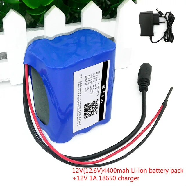 12 V 4 AH 4400 mAh 18650 6 + PCB защита литиевых батарей 12V1A chagrer (ЕС/США) | Электроника