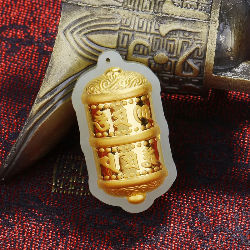 

2019 Promotion Asg Choker Necklace Directly Sell 3d Foot Gold-inlaid Pendant And Tian With Six-character True Words Necklace