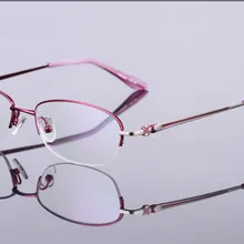 Женские очки для близорукости, женские близорукие очки, металлическая оправа с половинной оправой, близорукие очки по рецепту, от-0,25 до-6,00