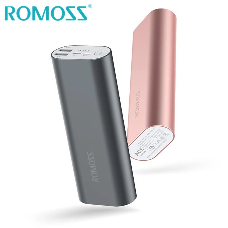 ROMOSS ACE20 20000 мАч двойной USB выход алюминиевый сплав внешний аккумулятор power Bank для iPhone 7 7plus планшетов