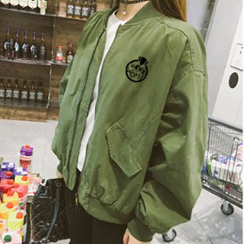 

ONGSEONG Kpop SHINee Album Jacket Casual Baseball Suit Women Loose Zipper Coat Spring And Summer Sunscreen Jacket WY456