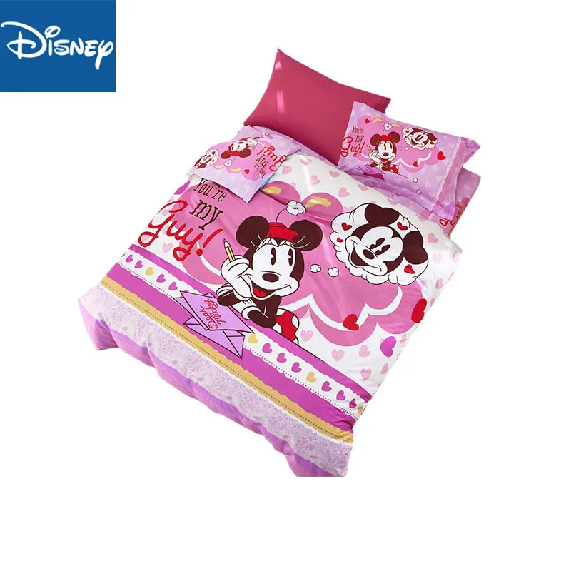 Us 66 11 24 Off Mickey And Minnie Mouse Bedding Set For Children Bedroom Decoration Twin Size Comforter Covers Full Bedspread Bed Sheet 4pcs New In