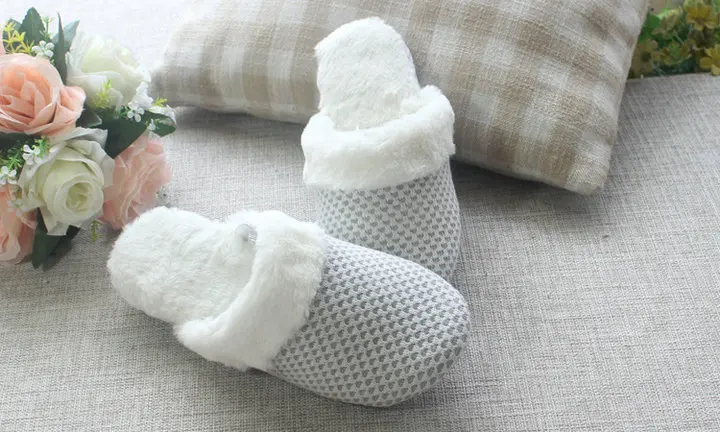 Home Slippers Women Men Plush Slipppers Knit Style Female House Indoor couple Bedroom Floor Slippers Solid Fur for Lovers (1)
