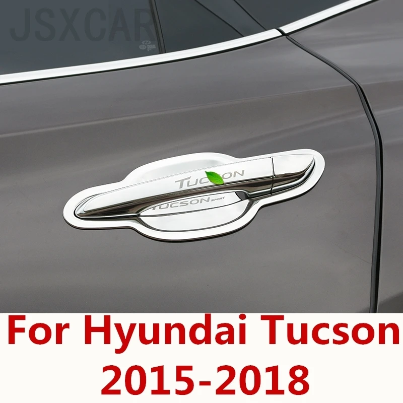 

Car shape outside door handle cover door bowl frame trim sticker accessories door bowl Exterior For Hyundai Tucson 2015-2018