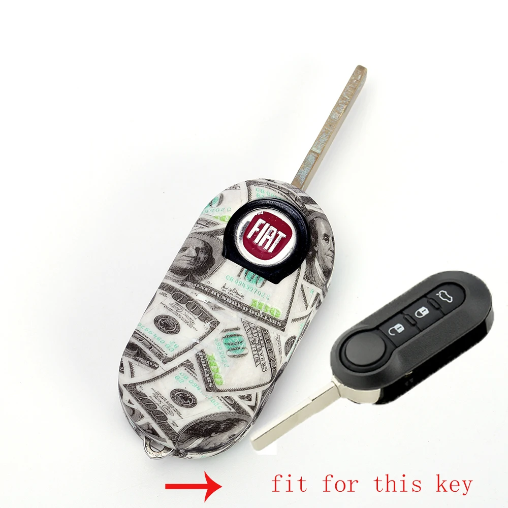 

Beautiful Silicone Car Key Cover Case for Fiat 500 Panda Punto Bravo 3 Button Flip Folding Remote Key Shell Case Styling