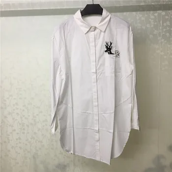 

Spring Summer Dress Women 2019 Long Sleeve Blouse Dresses Female Fashion Loose White Dress Casual