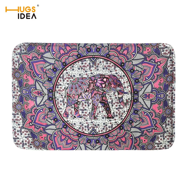HUGSIDEA Африканский слон шаблон ковер для гостиной ванная комната Мандала стиль Нескользящие коврики домашний декор креативный мягкий коврик