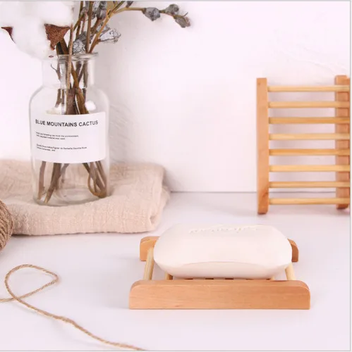 

Bathroom Shower Soap Box Storage Tray Holder Case Container Wooden soap dish