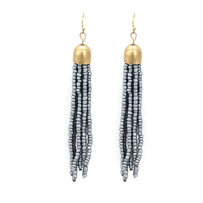 

bohemian tassel earrings 2019 long beaded earrings for women lange oorbellen
