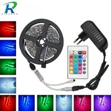 Led Strip Licht RGB 2835 DC12V 5 m 10 m 15 m 20 m Waterdichte Flexibele Verlichting String Lint Met 24key Controller Decoratie Tape(China)