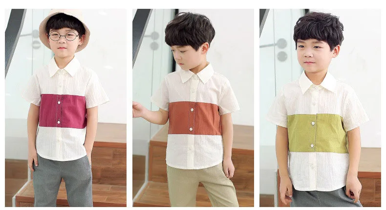 cotton short sleeve patchwork t shirts for teenage boys school blouse kids tops clothing children summer casual t shirt 2018 (29)