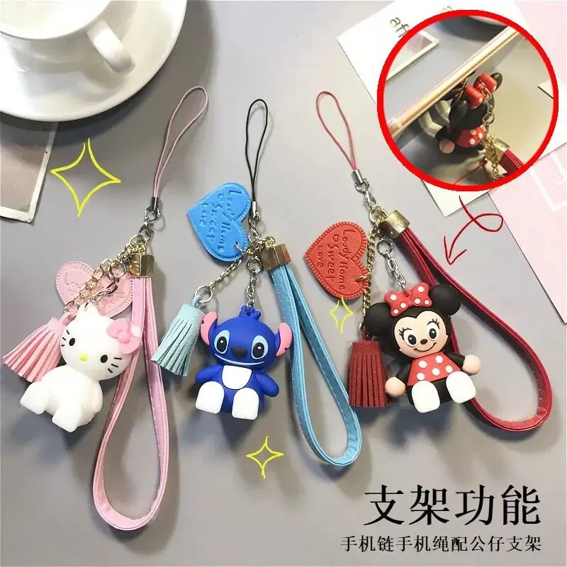 

New cute kawaii cartoon animal mobile phone lanyard hanging jewelry wrist rope cartoon pendant mobile phone hanging lanyard