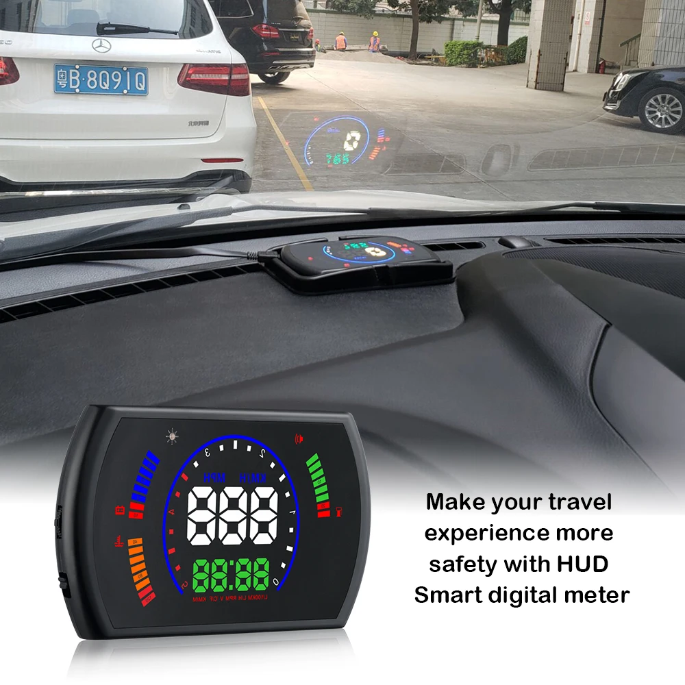RMLKS S600 автомобильный HUD Дисплей автомобильный проектор скорости цифровой измеритель скорости OBD2 EUOBD Предупреждение о превышении скорости