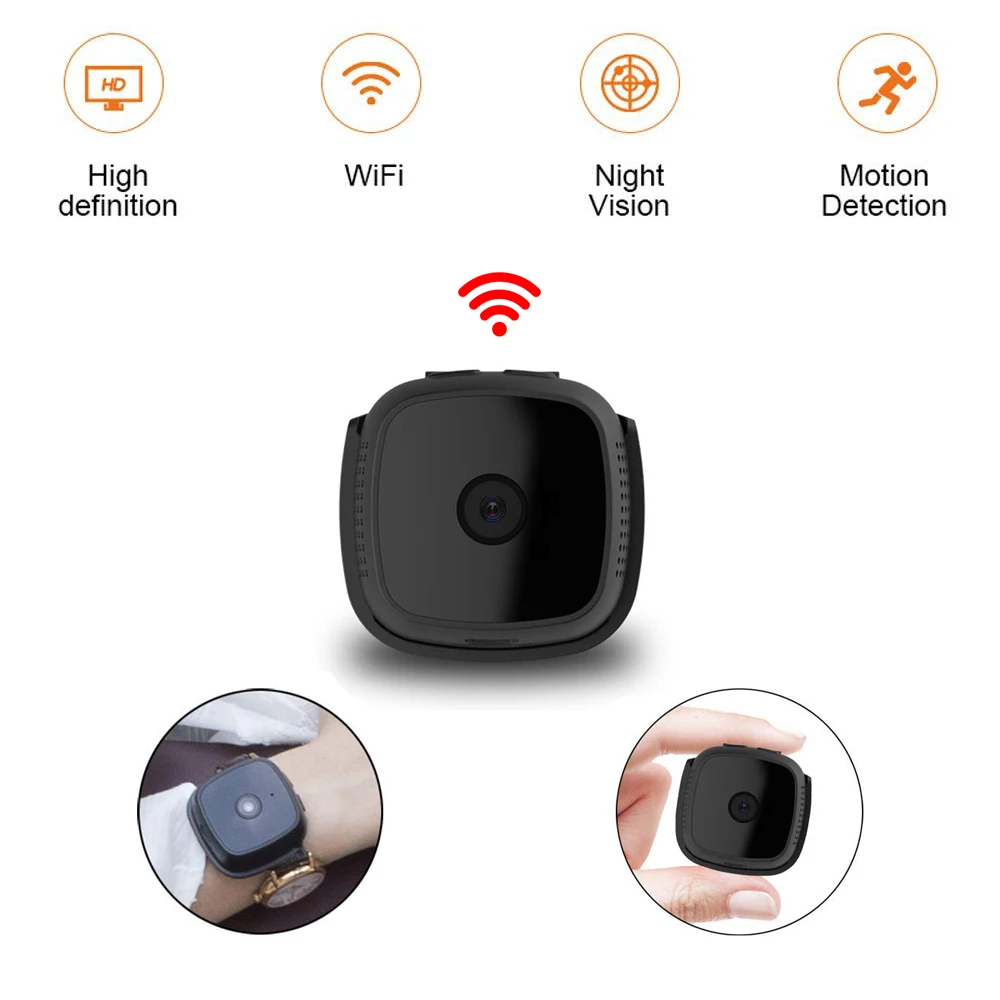 

Mini WiFi IP Camera Wireless P2P Remote Control Night Vision Remote triggering alarm remote play back Surveillance Hidden TFcard