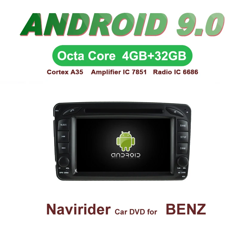 

OTOJETA Car GPS 7inch Android 9.0 Radio FOR BENZ C CLASS W203 CLK W209 M W163 W639 Capacitive screen support mirror link