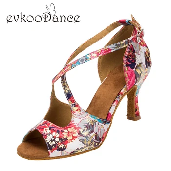 

Free Fast Shipping Girls Ballroom Shoes Leather sole Satin Women latin dance shoes NL014