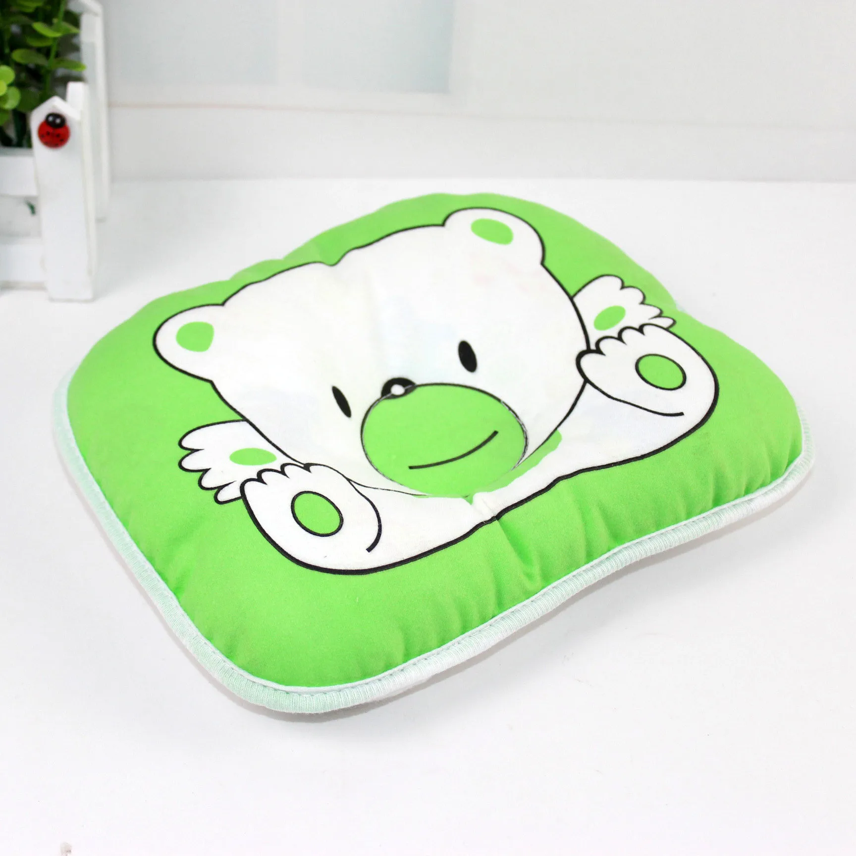 1pc Newborn Baby Bear Pattern Pillow Infant Support Cushion Pad Prevent Flat Head Shaping Pillow Correct Sleeping Posture