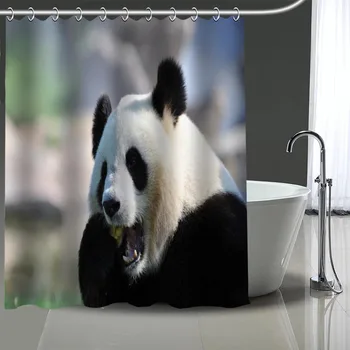 

Custom panda Printed Shower Curtain Bathroom Waterproof Polyester Washable Home Bath Decor Curtains With Hooks