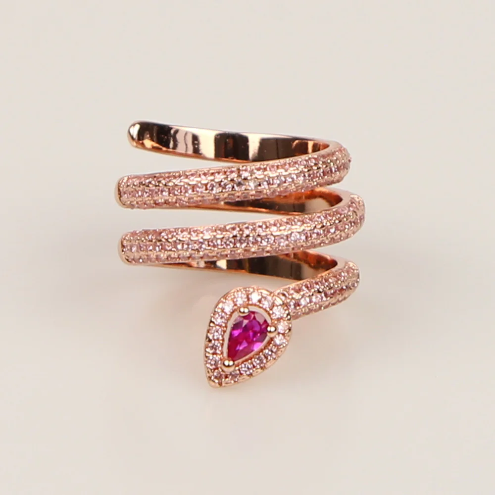 New Fashion Rings For Women Party Elegant Luxury Bridal Jewelry rose gold pink cz Wedding Engagement Ring High Quality | Украшения и