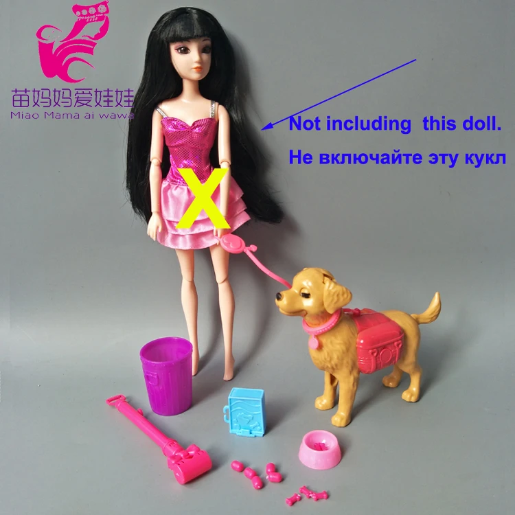 Dog Pet Sets Dog Food Bones 1:6 Dollhouse Accessories Puppet Toy For Barbie Ken Doll Play House Early Education girl gift