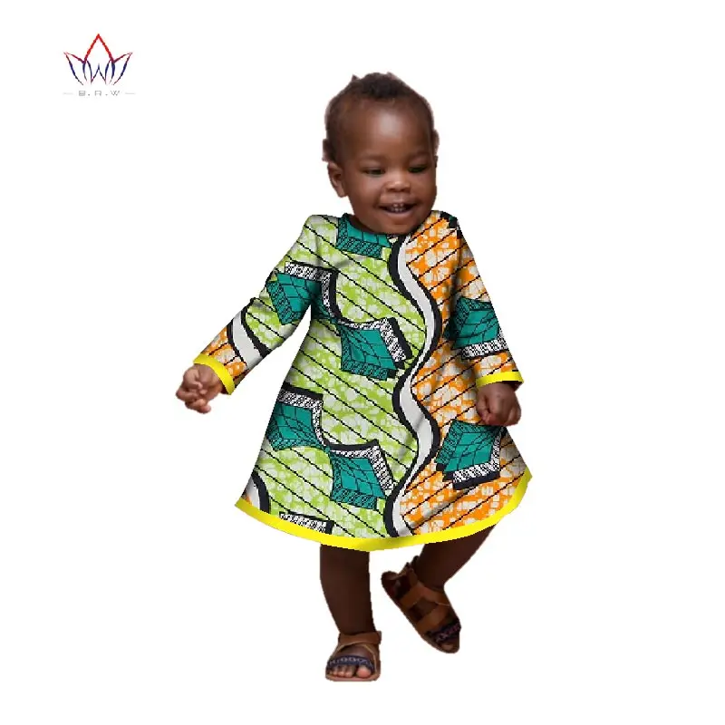 2018 Fashion African Print O neck A line Dress for Baby Girls Party